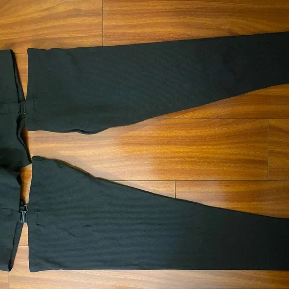 🏍️ Adidas Cool Black Ribbed Tights Leggings Garter Belt Style NWT - Picture 3 of 3